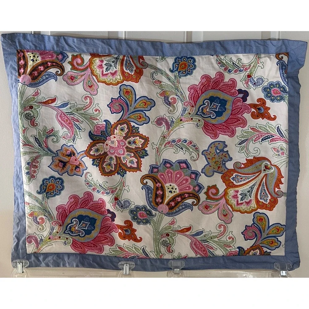 Tommy Hilfiger Pillow Sham Case Set 2 Blue Stripe and‎ Floral